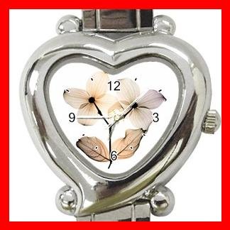 Dogwood Flowers Heart Italian Charm Wrist Watch 169