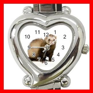 Cute Ferret Pet Animals Heart Italian Charm Wrist Watch 172