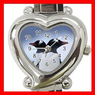 PENGUINS Couple Animals Heart Italian Charm Wrist Watch 173