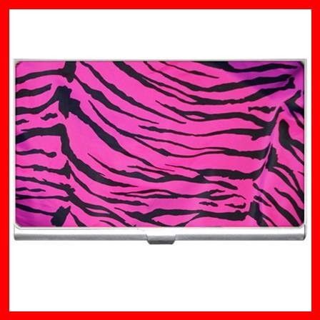 Pink Tiger Skin Print Animal Hobby Business Credit Card Case 22