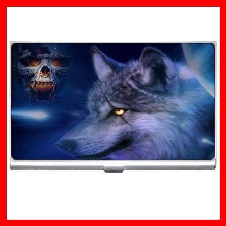 Wolf Wild Animal Skull Hobby Business Credit Card Case 27
