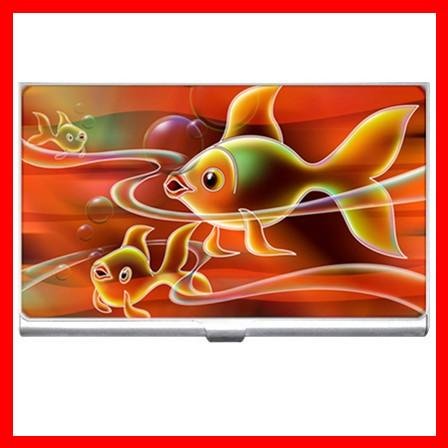 Gold Fish Swimming Animals Business Credit Card Case 31
