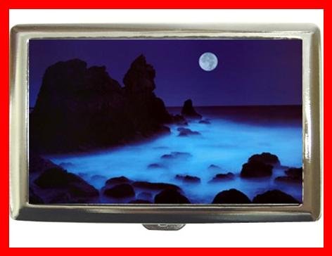 California Coast Night Moon Hobby Cigarette Money Case 063