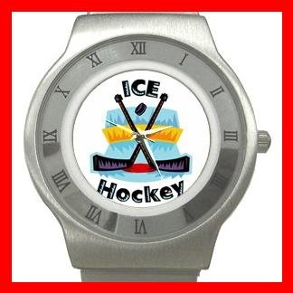 Ice Hockey Sports Game Stainless Steel Wrist Watch Unisex 149