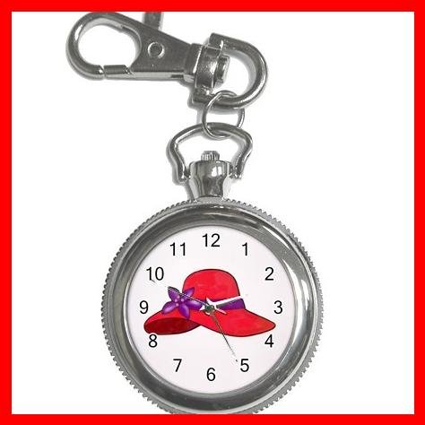 RED HAT SOCIETY LADIES Fun Silvertone Key Chain Watch 002