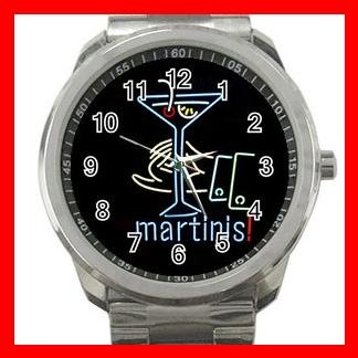 Martini Drink Party Fun Silvertone Sports Metal Watch 017