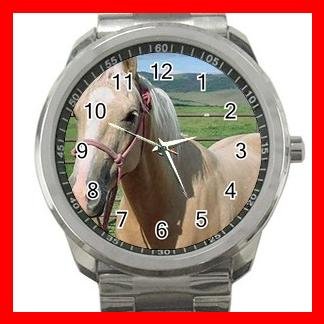 Palomino Quarter Horse Animals Silvertone Sports Metal Watch 018