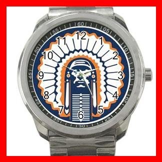 Illinois Fighting Illini University Silvertone Sports Metal Watch 019