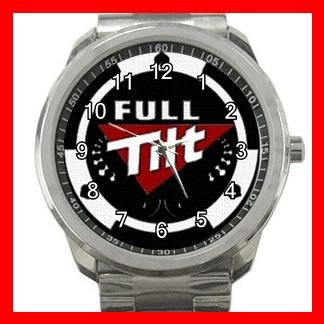 Full Tilt Poker Game Fun Silvertone Sports Metal Watch 020
