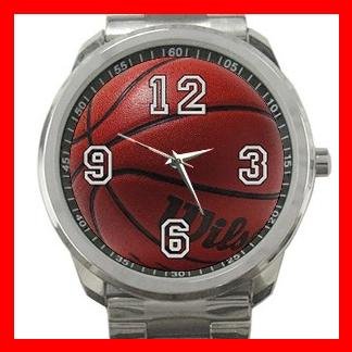 Basketball Game Ball Silvertone Sports Metal Watch 026