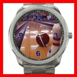 Bowling Game Fun Silvertone Sports Metal Watch 027
