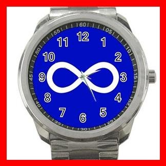 Blue Metis Flag Silvertone Silvertone Sports Metal Watch 032