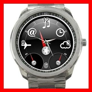 Apple Mac Dashboard Computer Geek Silvertone Sports Metal Watch 043
