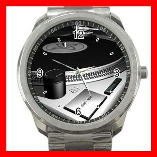 DJ Turntables Music Band Fun Silvertone Sports Metal Watch 045