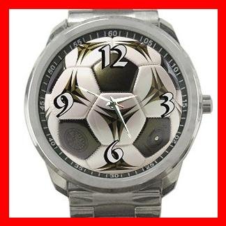 Modern Soccer Football Sports Silvertone Sports Metal Watch 048