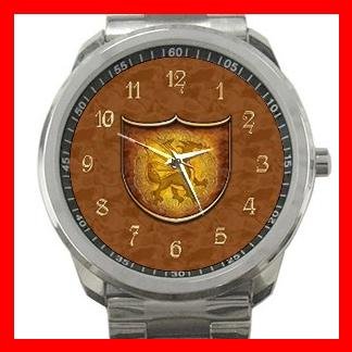 Copper Dragon Shield Silvertone Sports Metal Watch 054