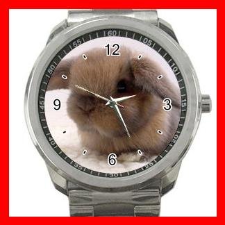 Easter Bunnies Bunny Rabbit Silvertone Sports Metal Watch 062