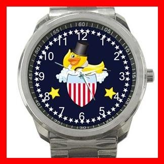 Yellow Rubber Duck Ducky Silvertone Sports Metal Watch 068