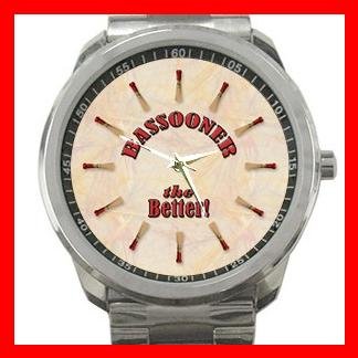Bassooner Better Music Instrument Silvertone Sports Metal Watch 096