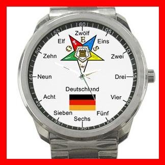 Order Of The Eastern Star Germany Silvertone Sports Metal Watch 103