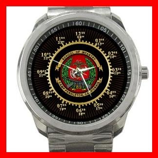 School of Infantry U.S. Military Silvertone Sports Metal Watch 105