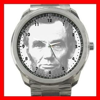 Abraham Lincoln U.S. President Silvertone Sports Metal Watch 106