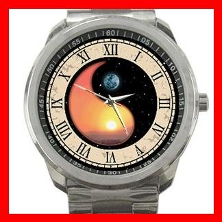 Sun and Moon Sunset Nature Silvertone Sports Metal Watch 118