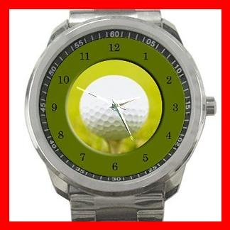 Golf Ball Sports Game Fun Silvertone Sports Metal Watch 125