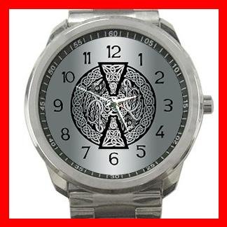 Celtic Dragons Mythical Symbol Silvertone Sports Metal Watch 127