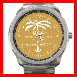 Afrika Korps Germany Military Army Silvertone Sports Metal Watch 129
