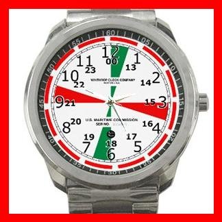 Ships Radio Room Shipboat Chart Silvertone Sports Metal Watch 130