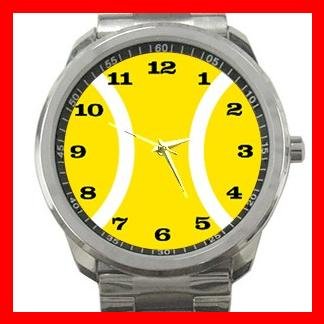Tennis Ball Sports Game Silvertone Sports Metal Watch 132