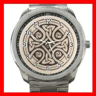 CELTIC CROSS Irish Cross Silvertone Sports Metal Watch 166