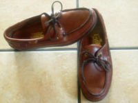 SEBAGO DOCKSIDES BROWN DISTRESSED LEATHER LOAFER SHOES
