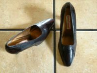 VTG. STEFANI BROWN LEATHER/SNAKESKIN DRESS PUMPS SHOES