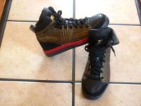 FILA WHITE LINE BLACK/RED/BRONZE LEATHER ATHLETIC SHOES