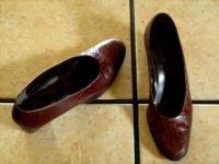VTG. CAPPAGALLO BROWN/BLACK DISTRESSED LEATHER SHOES
