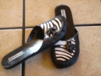 STEVE MADDEN BLACK/WHITE CALF FUR/LEATHER JEWELED SHOES