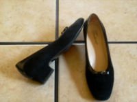 TROTTERS BLACK SUEDE/PATENT LEATHER BOW OXFORD SHOES