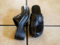 ECCO BLACK LEATHER BELTED STUDDED MULES SHOES Y3664630
