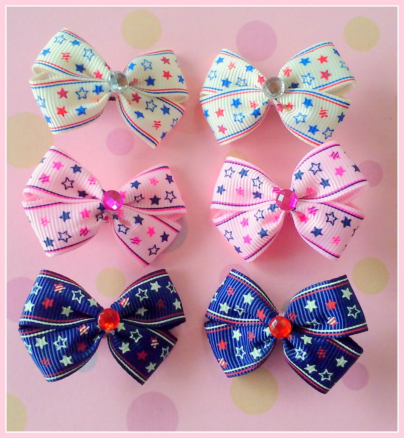 Stars Bitsy Bows (3 pairs)