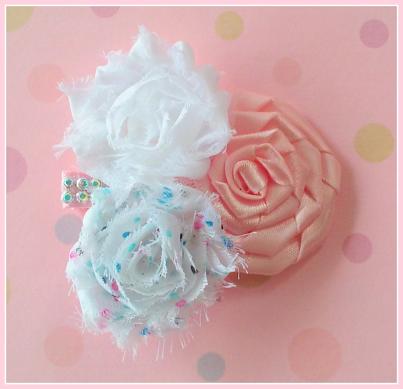 Rosy Pink Flower Cluster Clip