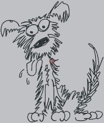 1834 Dog in line art