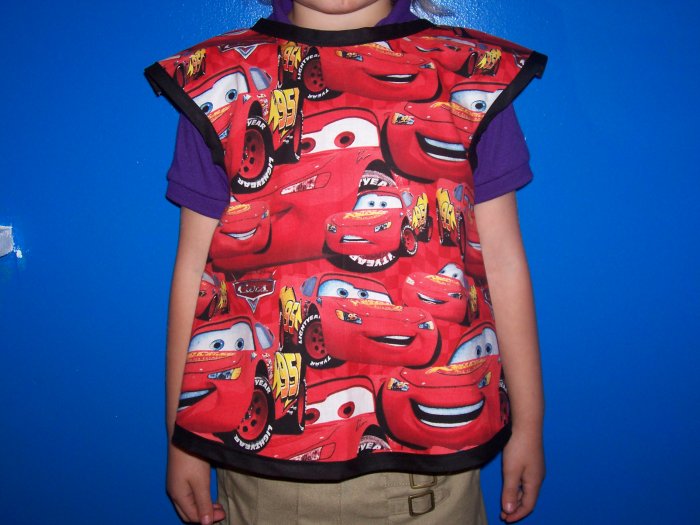 Handmade Lightining McQueen Childs Smock Apron
