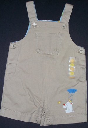NEW GYMBOREE JUNGLE PARADE KHAKI RHINO SHORTALL PREEMIE