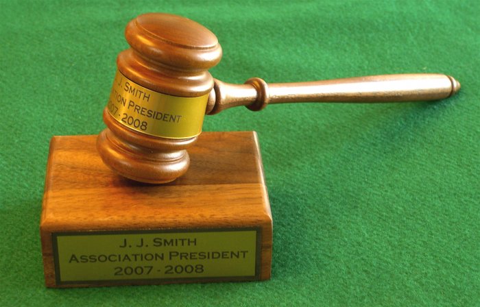 Gavel & Sound Block New Walnut Custom Engraving