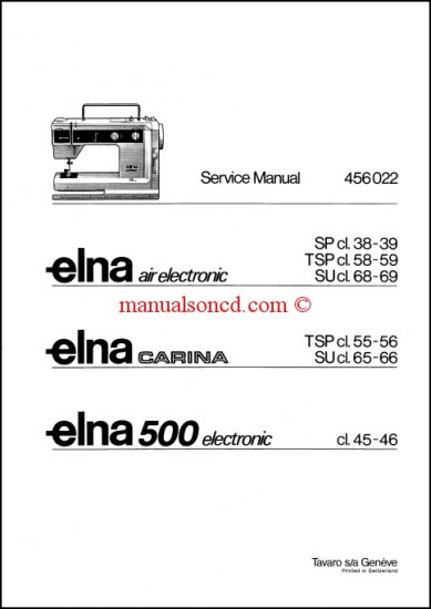 ELNA Carina / Air Electronic Service and Repair Manual