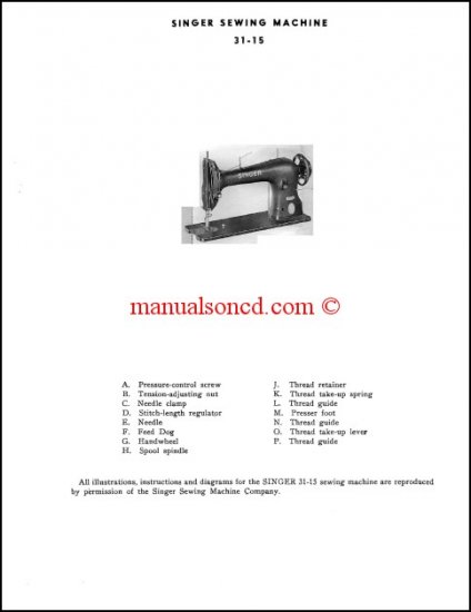 Singer 31-15 Industrial Sewing Machine Manual