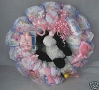 Pink "Got Milk" Diaper Cake Wreaths