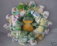 Green Frog Diaper Cake Wreaths